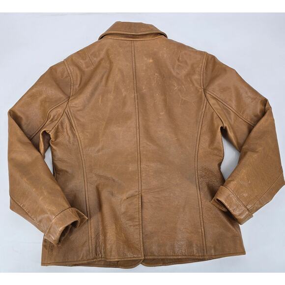 GAP Vintage Y2K Genuine Leather Blazer Jacket (SPR-2002) - Picture 4 of 4